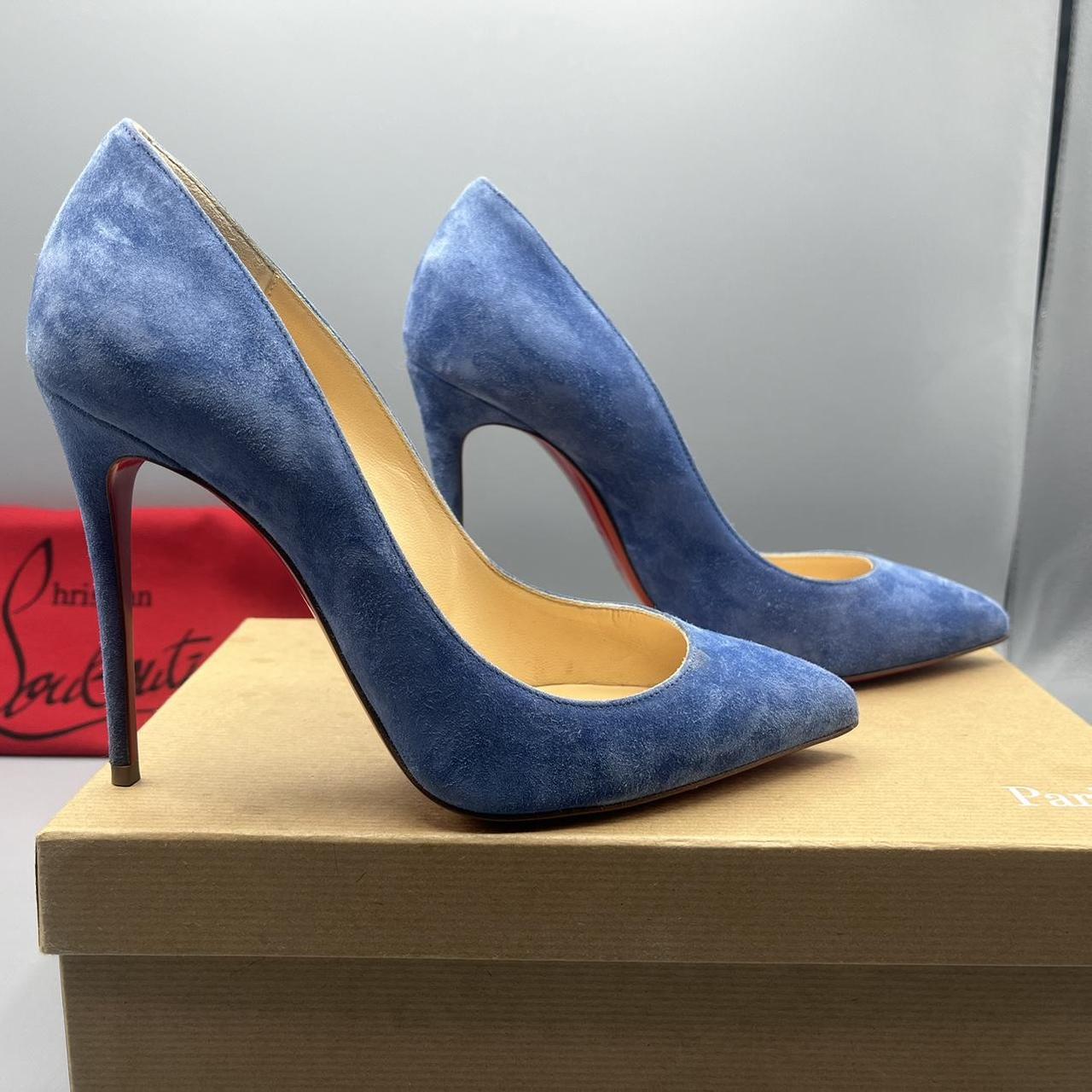 Blue suede 2024 Christian Louboutin heels