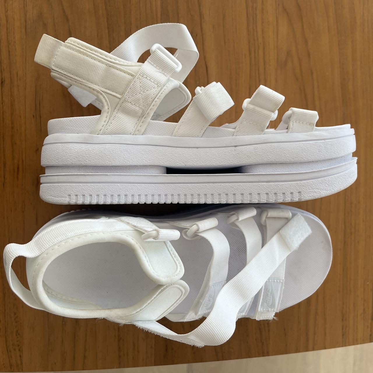 White Nike Air Force 1 platform sandals Worn just. Depop