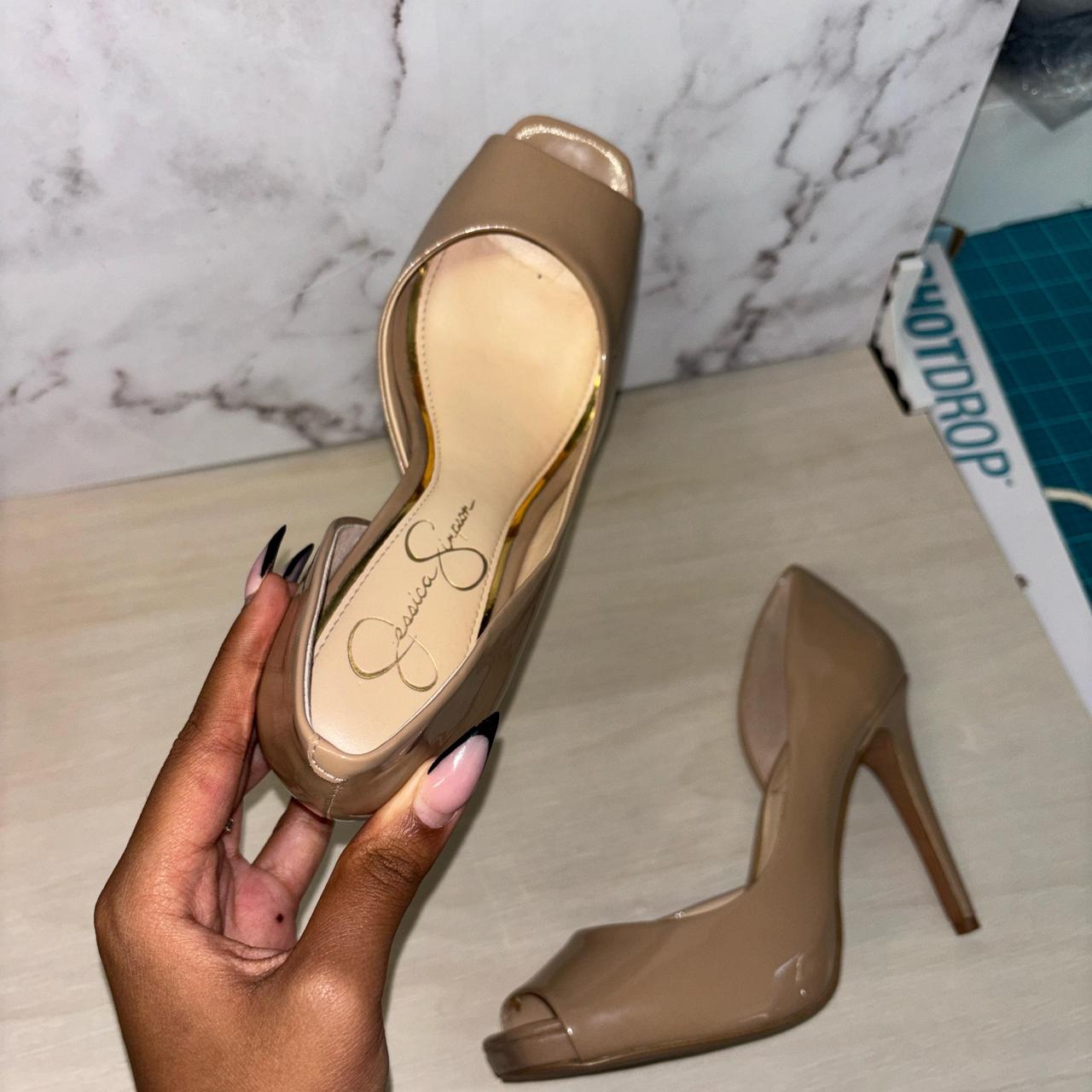 JESSICA SIMPSON*エレガント*ヌーディー*華奢ストラップパンプス Jessica Simpson JP-HAZZU Women's Beige Open Toe Ankle Strap