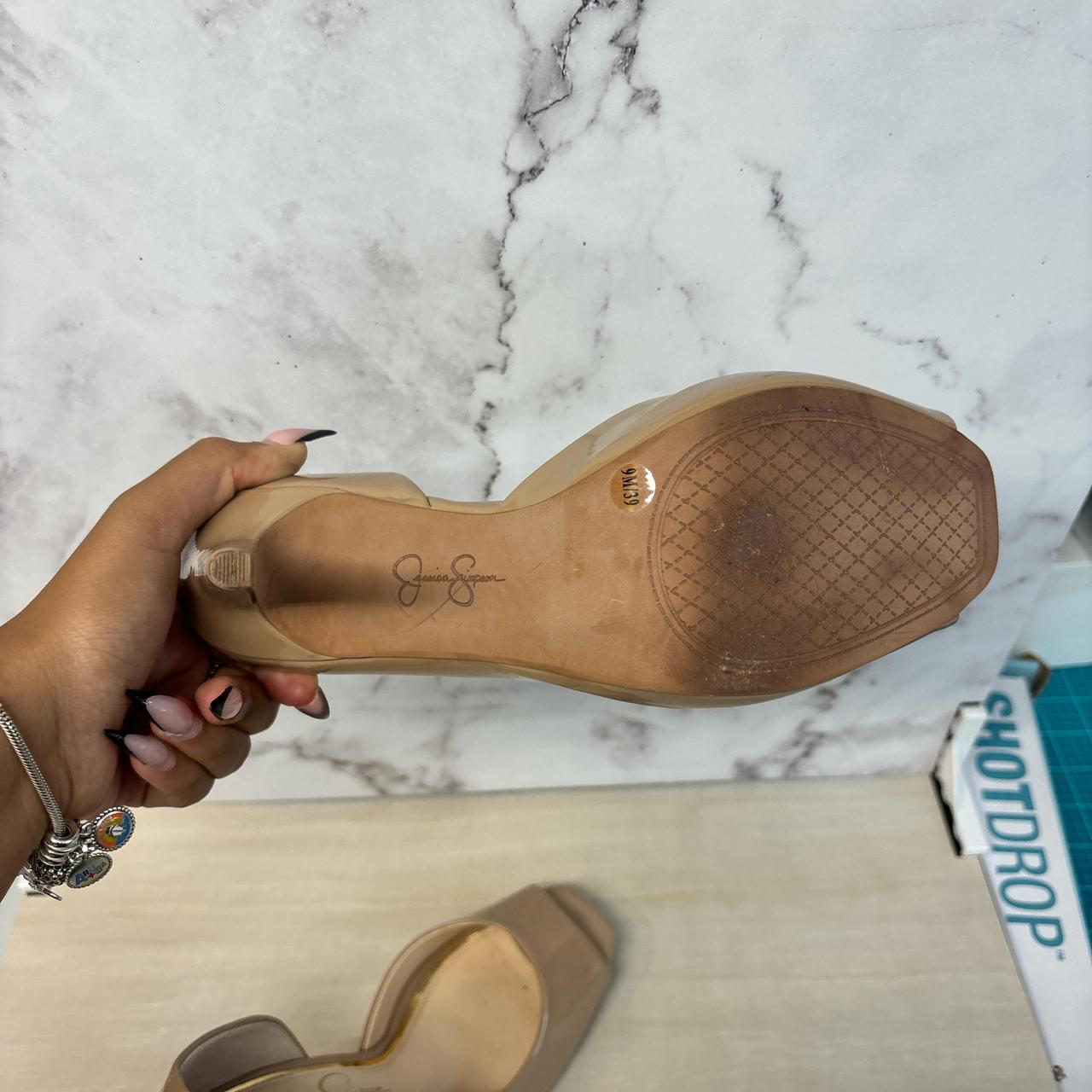 Nude Open-Toe 4 inch Jessica Simpson Heel | Depop