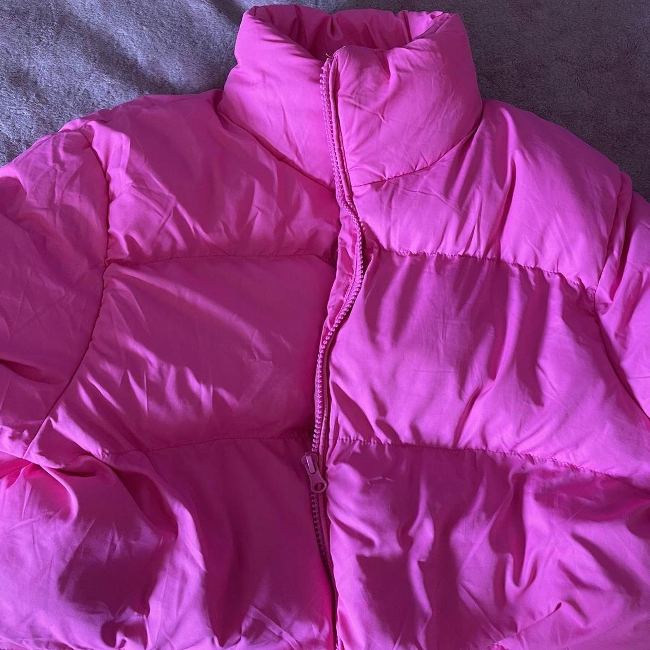 Pink Neon Puffer Coat Green Neon puffer coat - Depop