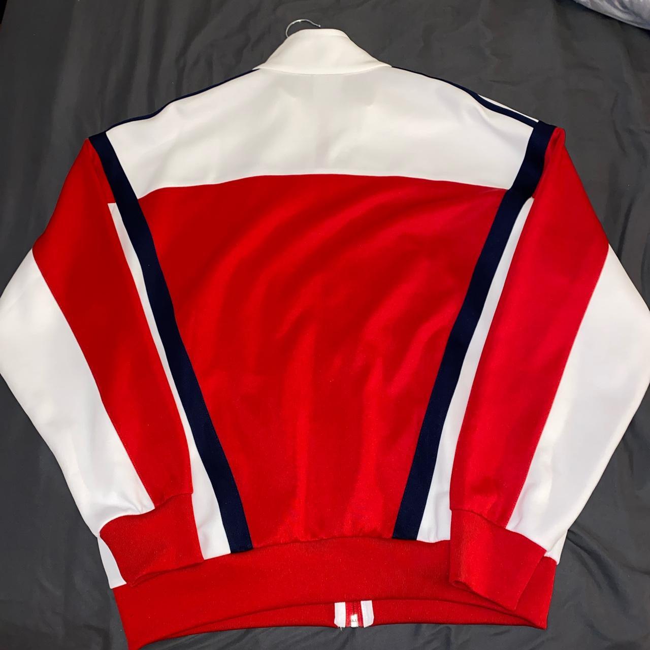 Adidas Men's White and Red Jacket | Depop