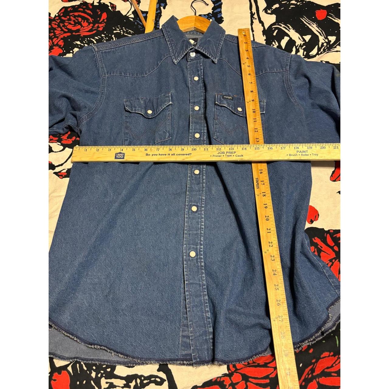 Wrangler Men's Shirt - Blue – Wrangler 90s Mens D… - image 5