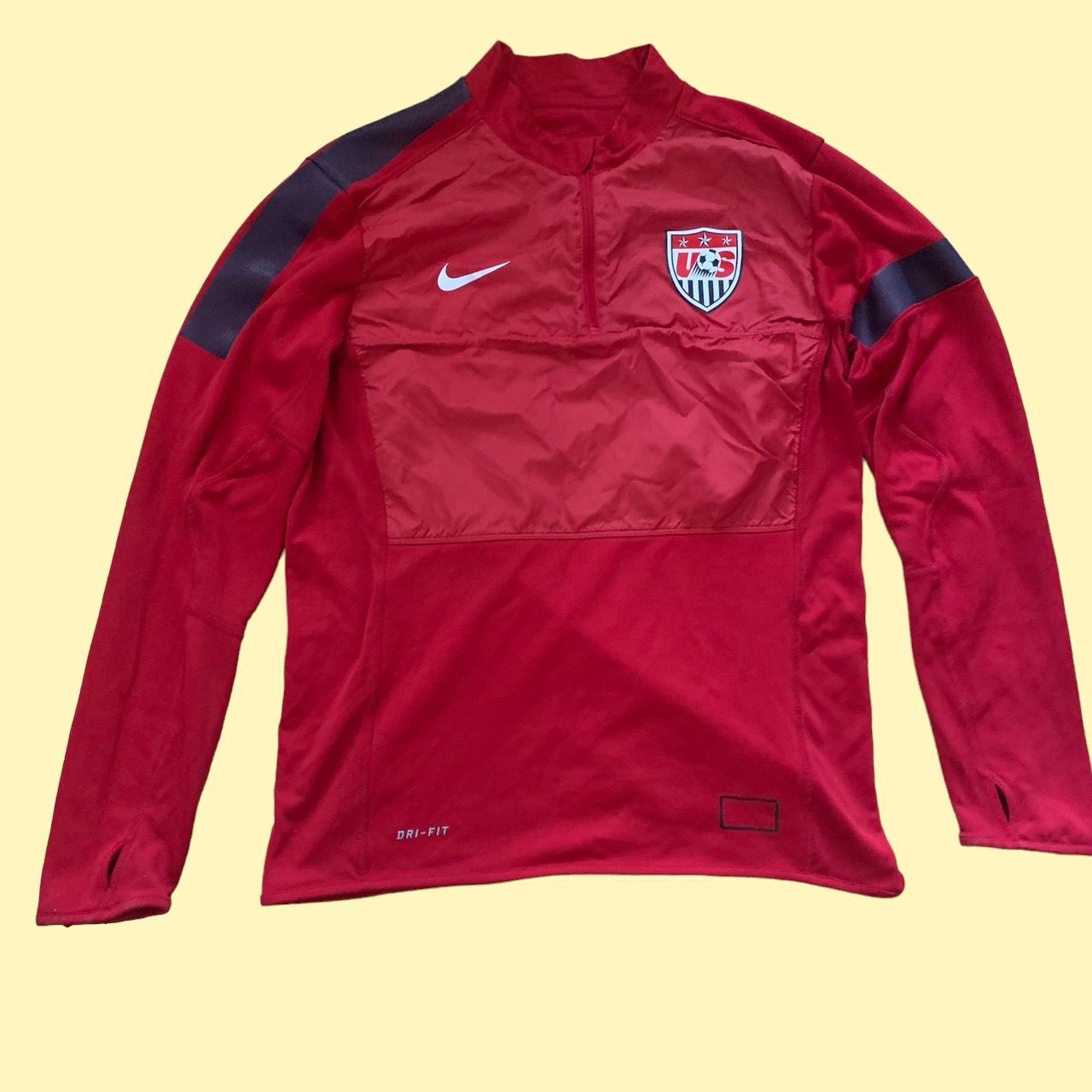 Nike Men's Lightweight Jacket - Red - S – Nike USA quarter-zip Soccer training jacket Size:S …
