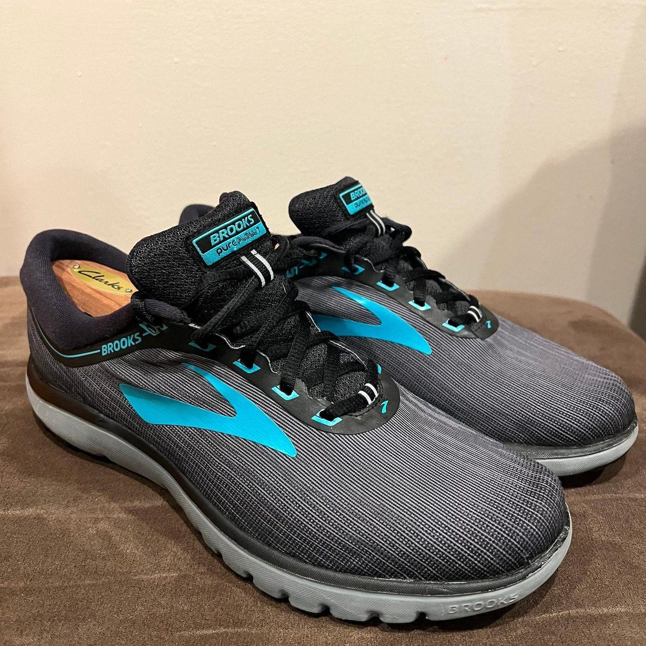 Brooks PureFlow 7 Grey Blue Running Shoes Women s. Depop