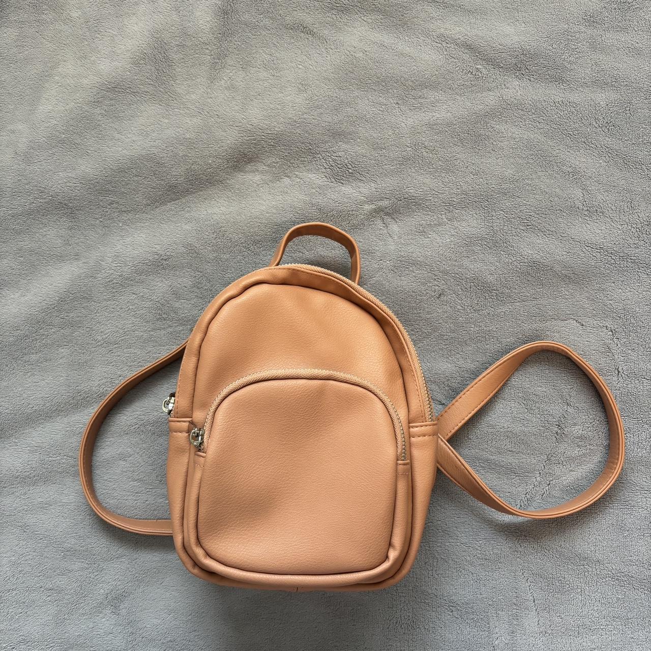 Tan mini backpack deals