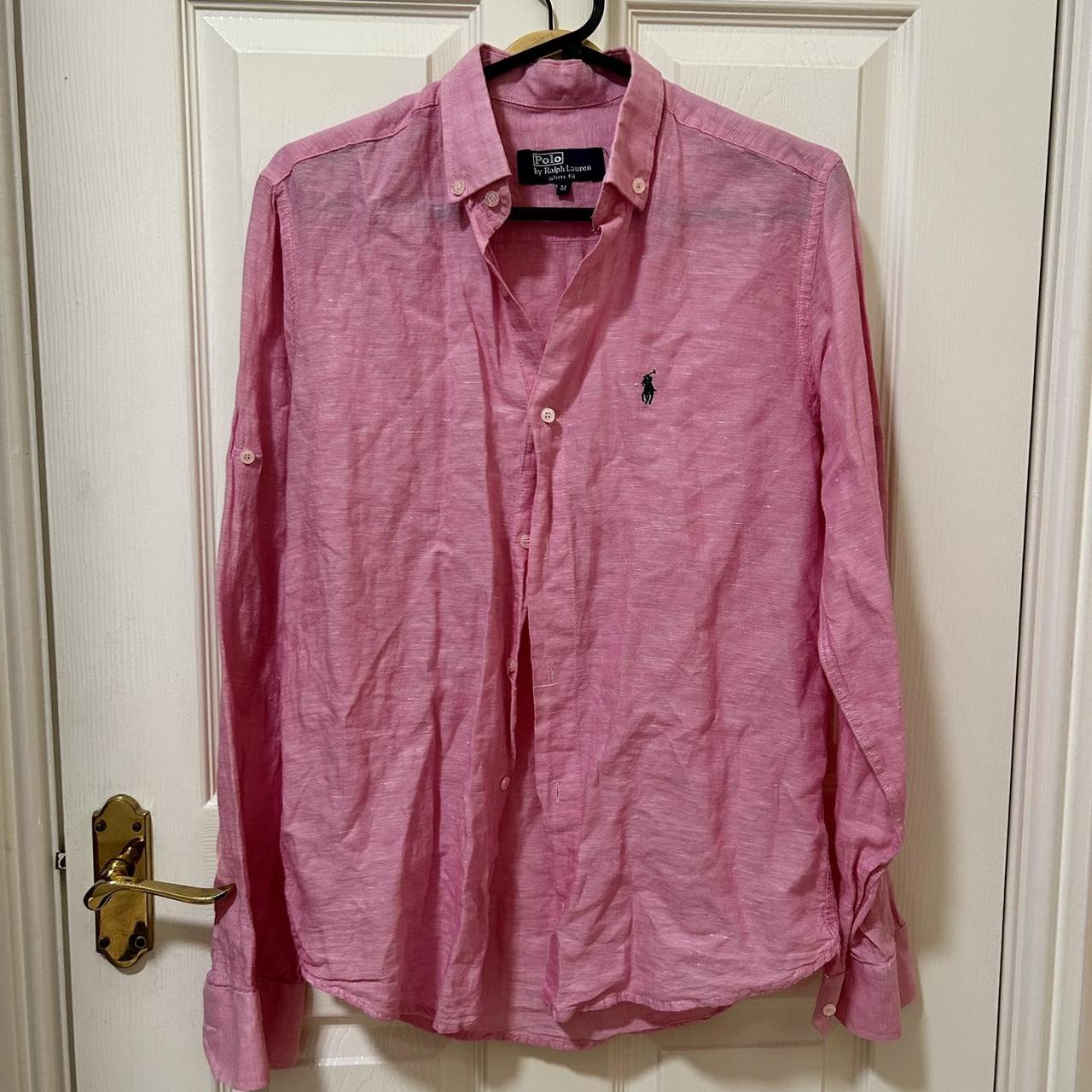 Pink polo Ralph Lauren shirt Photos don’t do this... - Depop