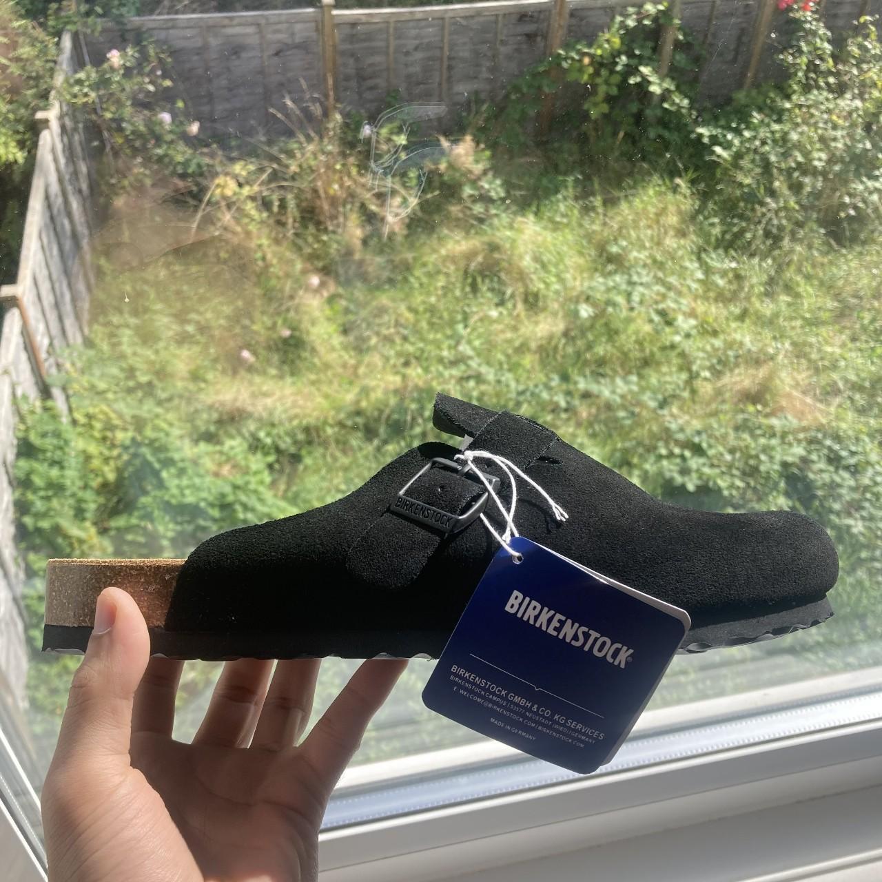 birkenstock boston black suede