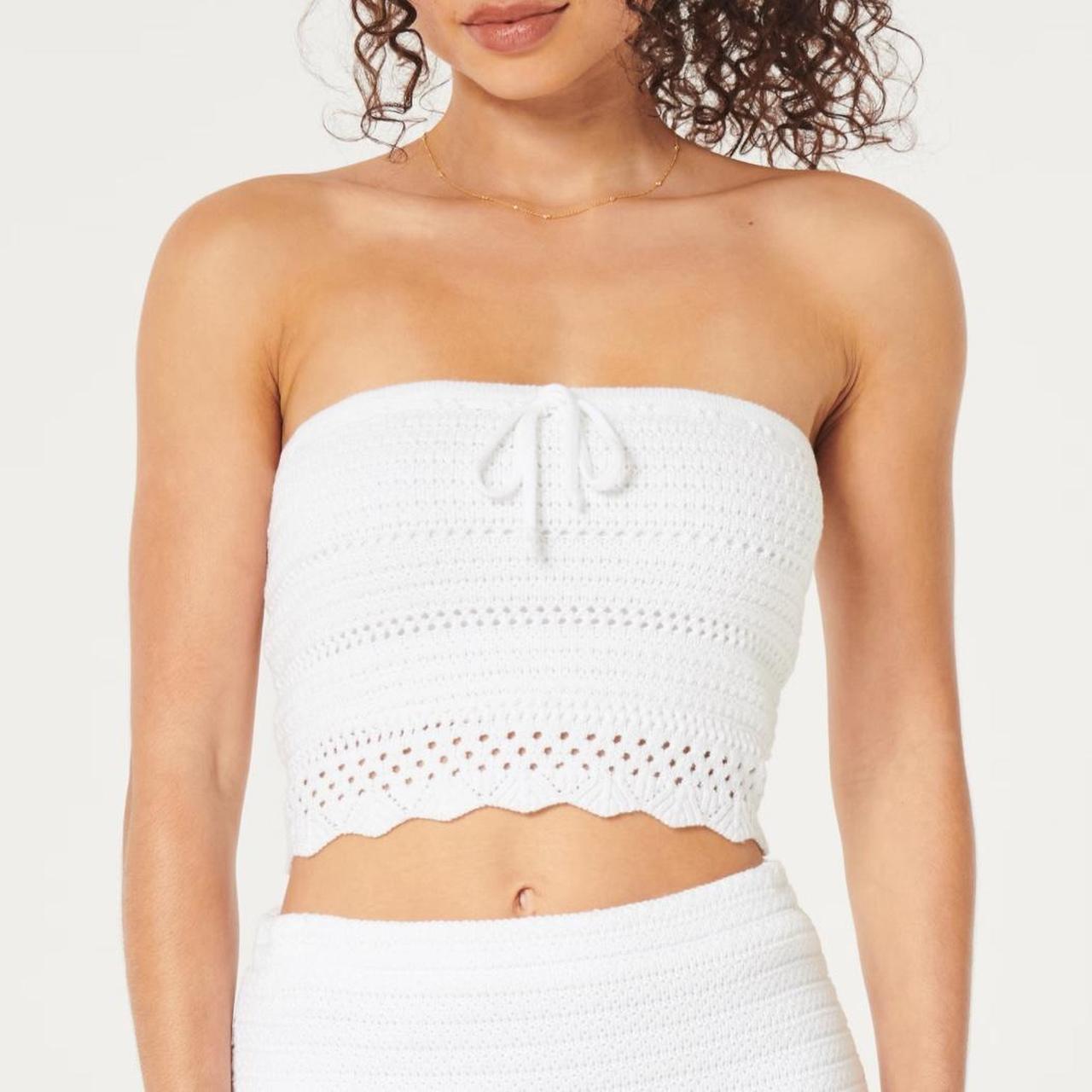 Hollister Crochet Bandeau Top White Size Small Brand