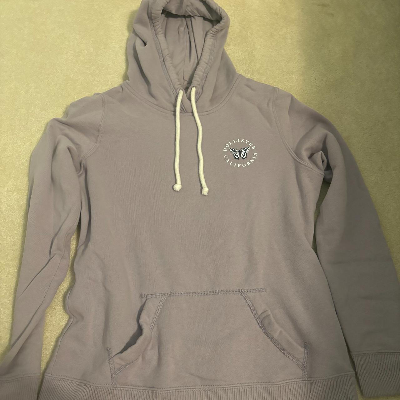 Small Hollister purple hoodie with white Depop