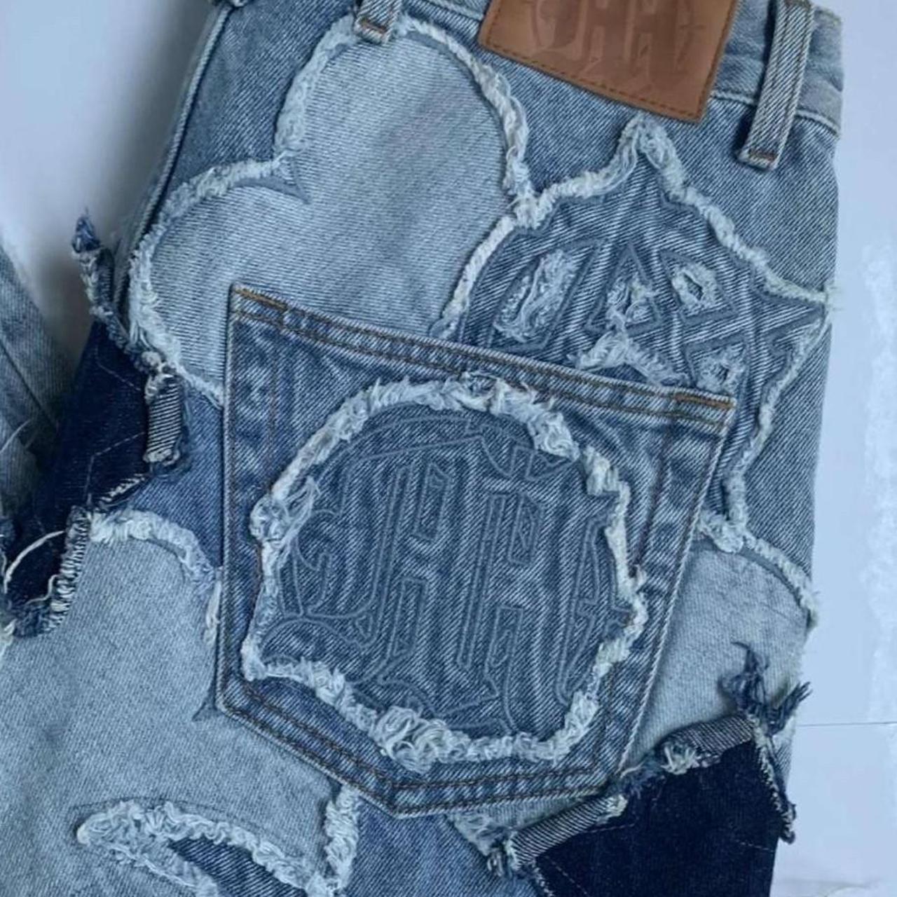 Menace Patch work all over denim jeans Quality... - Depop