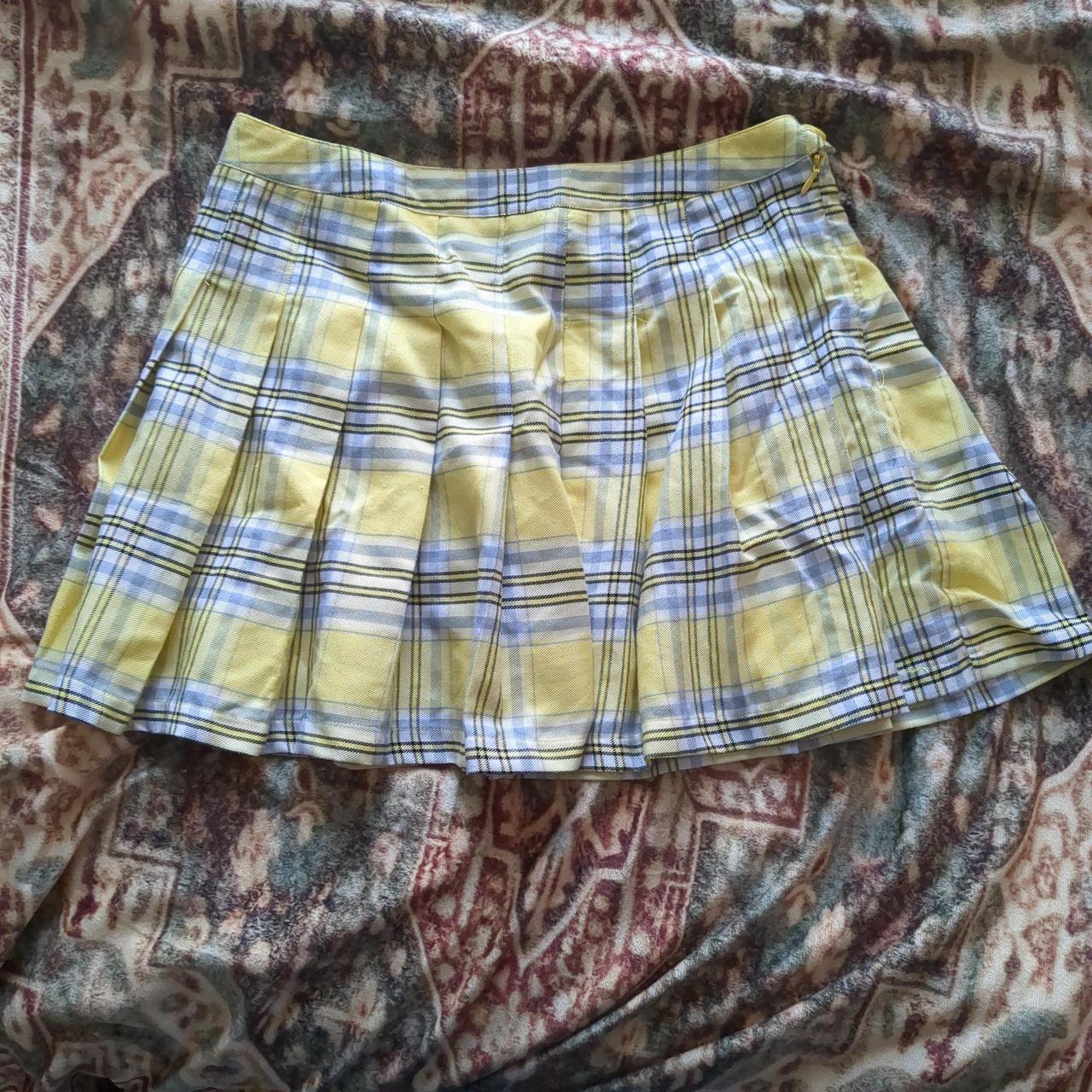 Justice yellow plaid skirt hotsell