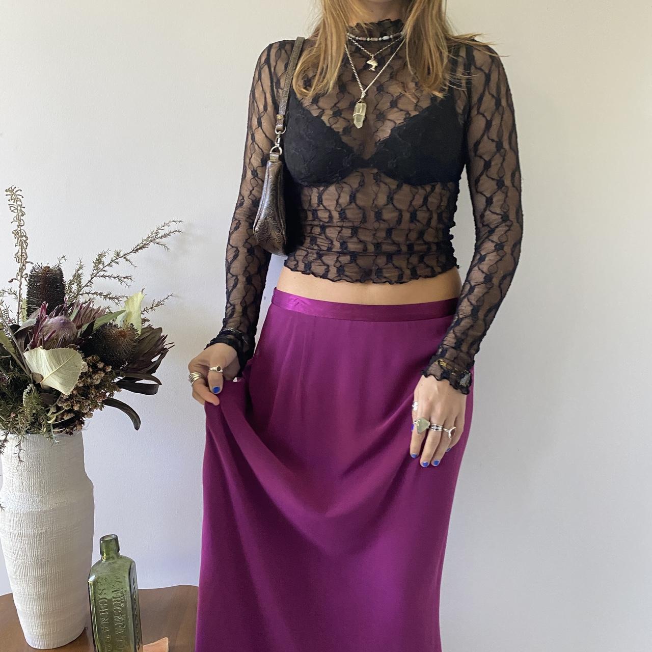 Vintage plum purple maxi skirt Vibrant dark... - Depop