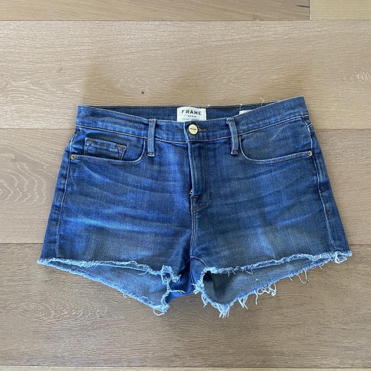 FRAME LE CUTOFF DENIM SHORTS size 26” Great... - Depop