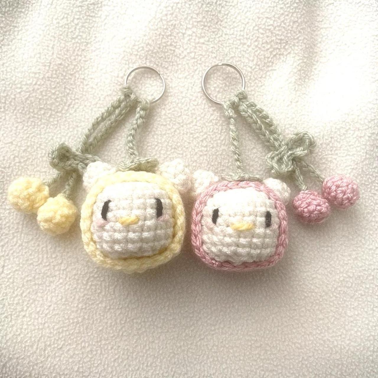 Handmade crocheted Hello Kitty factory AND Mimmy