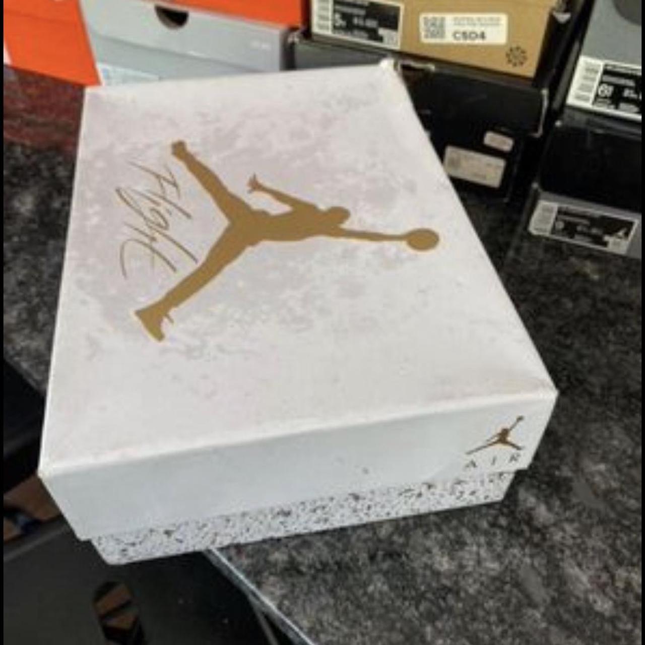 gold jordan shoe box