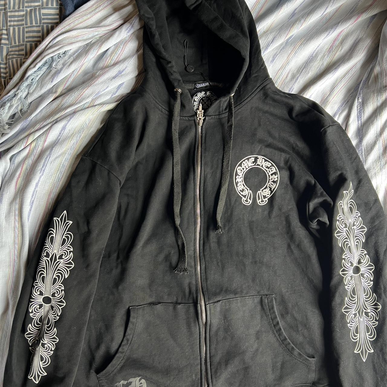 Chrome Hearts zipup hoodie Lサイズ Chrome Hearts Triple Cross Gray Zip Up Hoodie - SRM