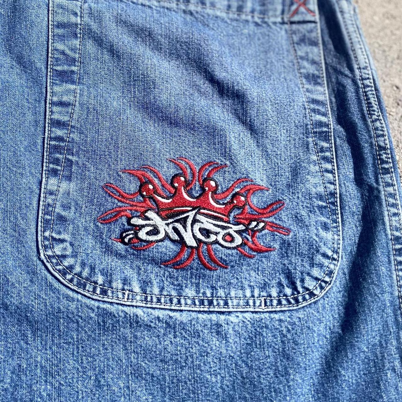 Vintage Y2K JNCO Boy's Jeans Denim Crown Red Shorts shops Blue Embroidered Size 20