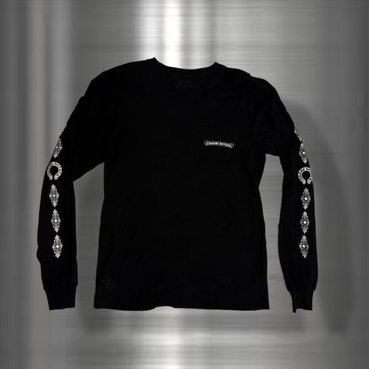 関税込 Chrome Hearts Floral Cross L/S T-Shirt ロンT Chrome Hearts Floral Cross L/S T-shirt Black Men's - US