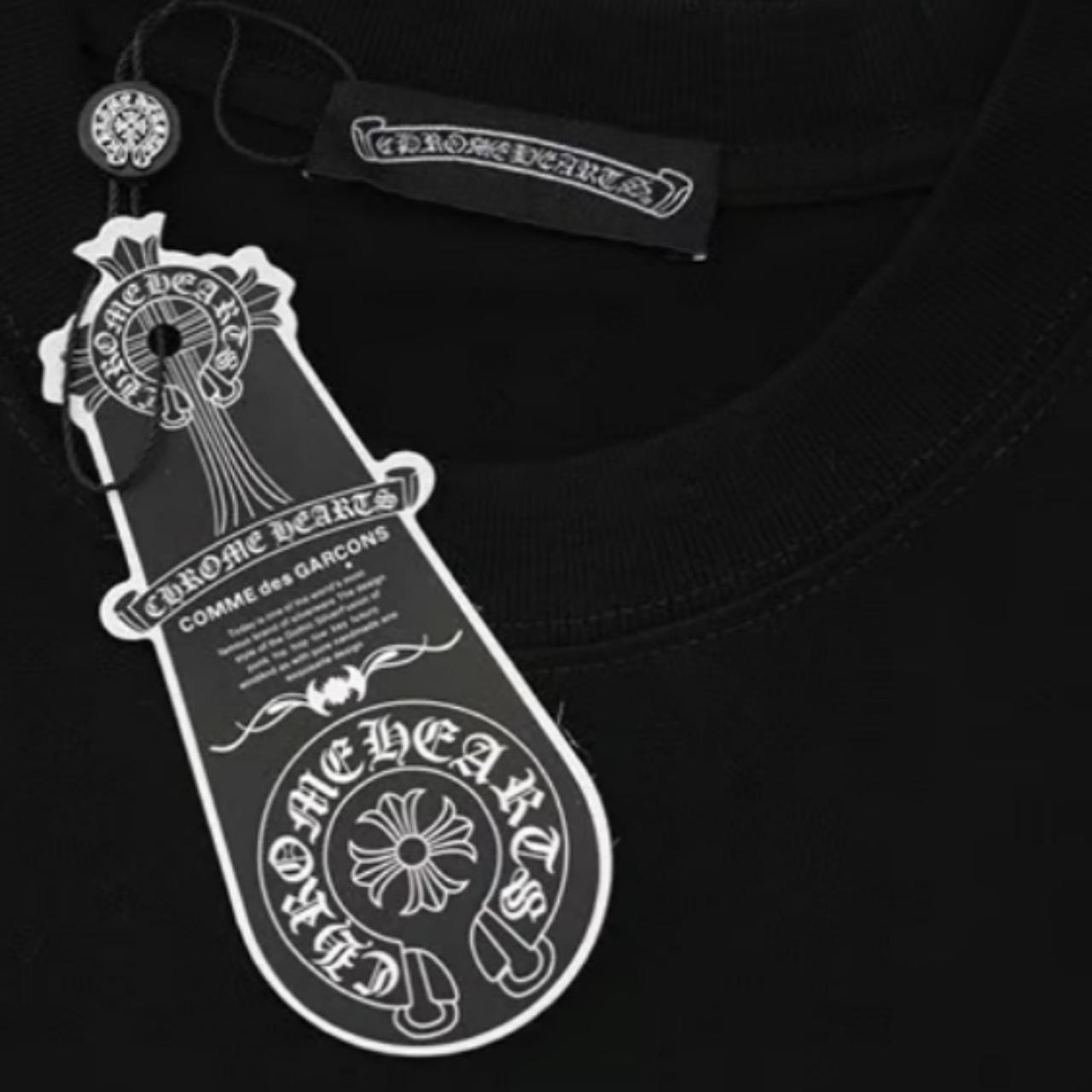 希少コラボ【Chrome Hearts × comme des garcons】Tshirt black RARE black chrome hearts x cdg collab tee shirt | Depop