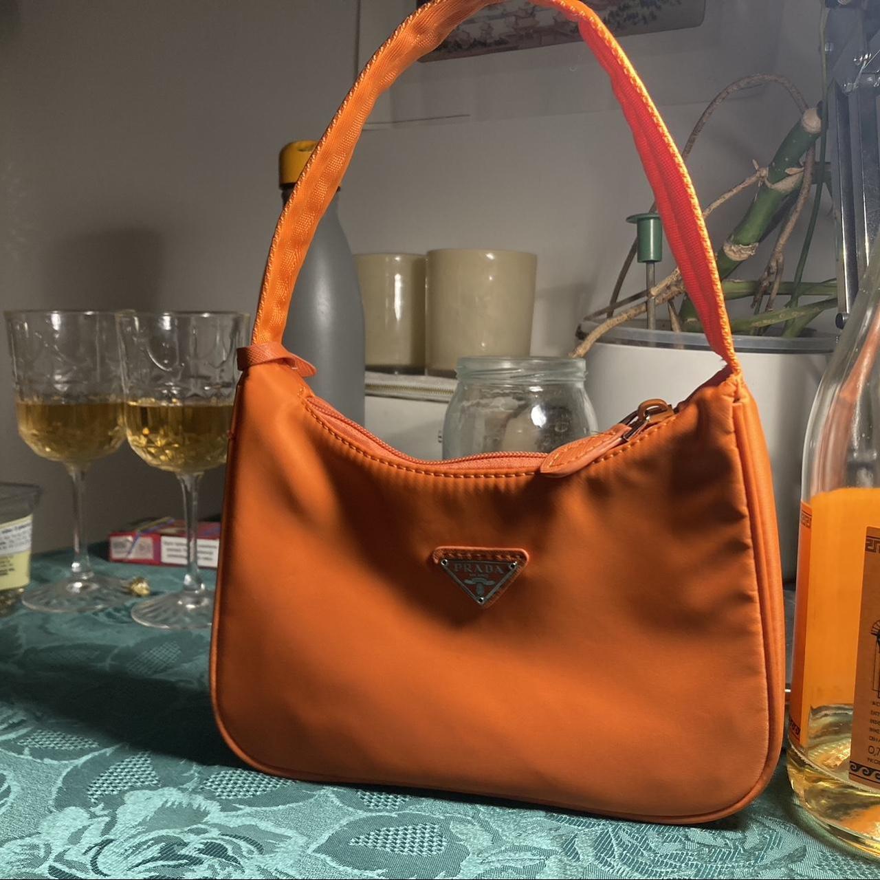Baby Nylon Prada bag, neon orange Prada bag Depop