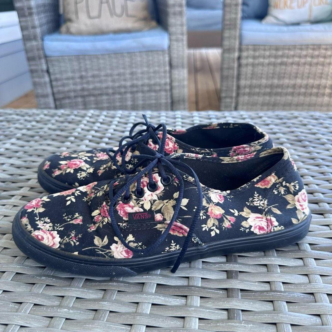 VANS Floral Sneakers Lo Pro Rose Black Low Top. Depop