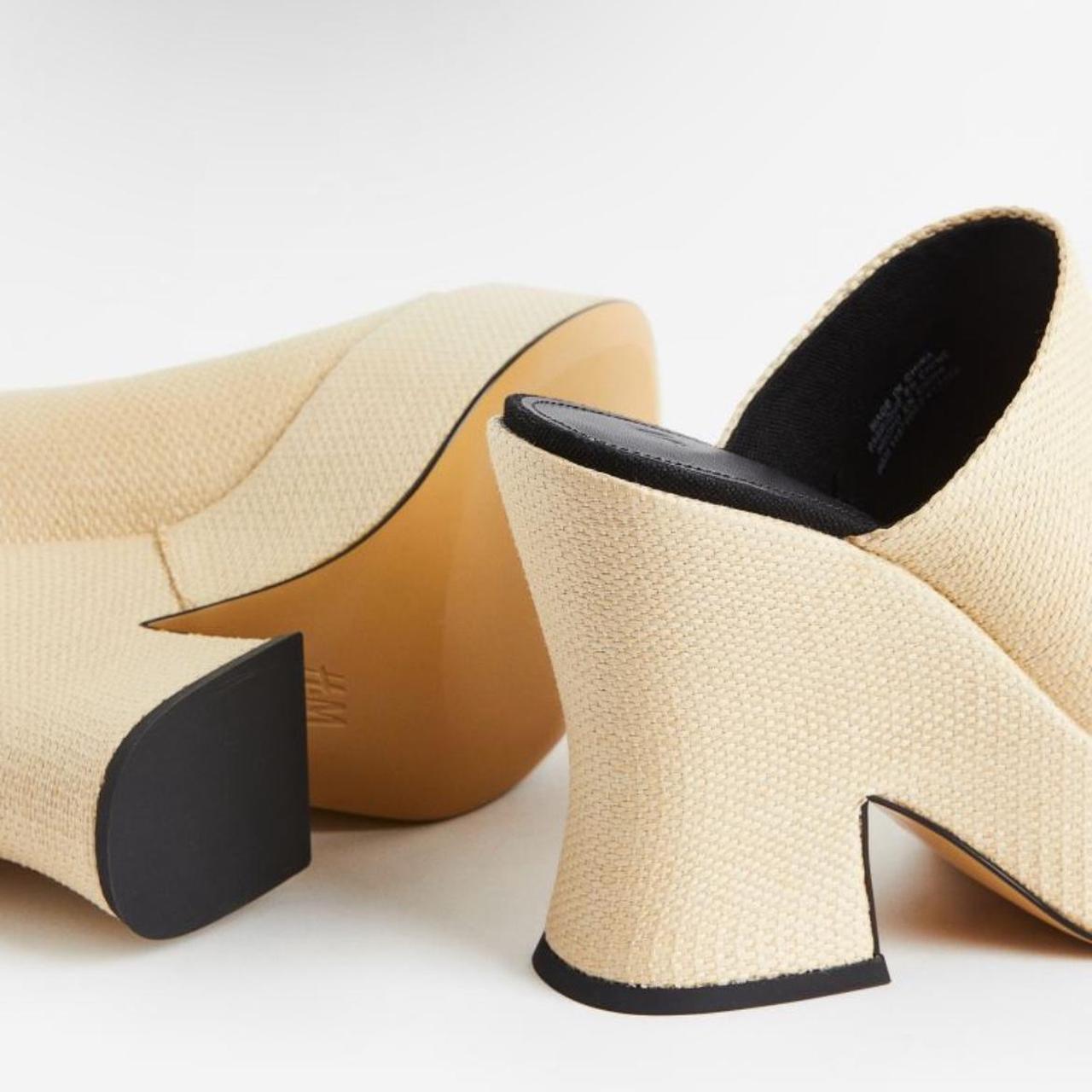 Sandal Mules H And M Embellished Mules Beige/Gold-coloured Ladies