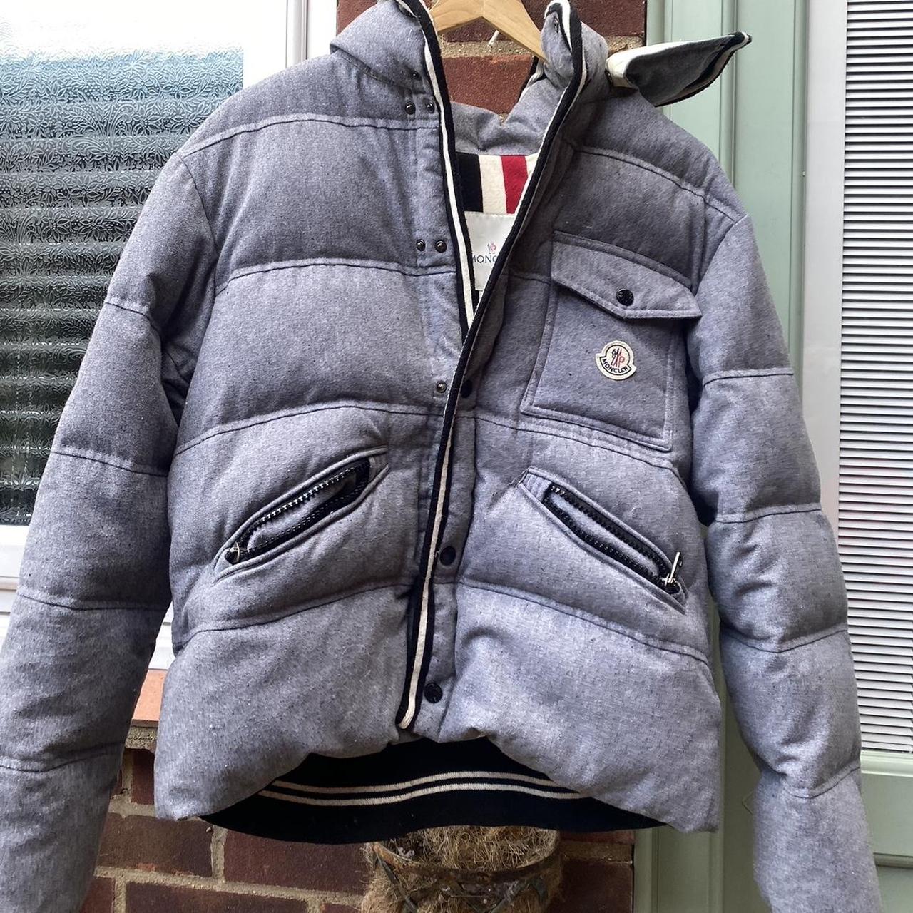 Grey Moncler Puffer Coat grey gray colour