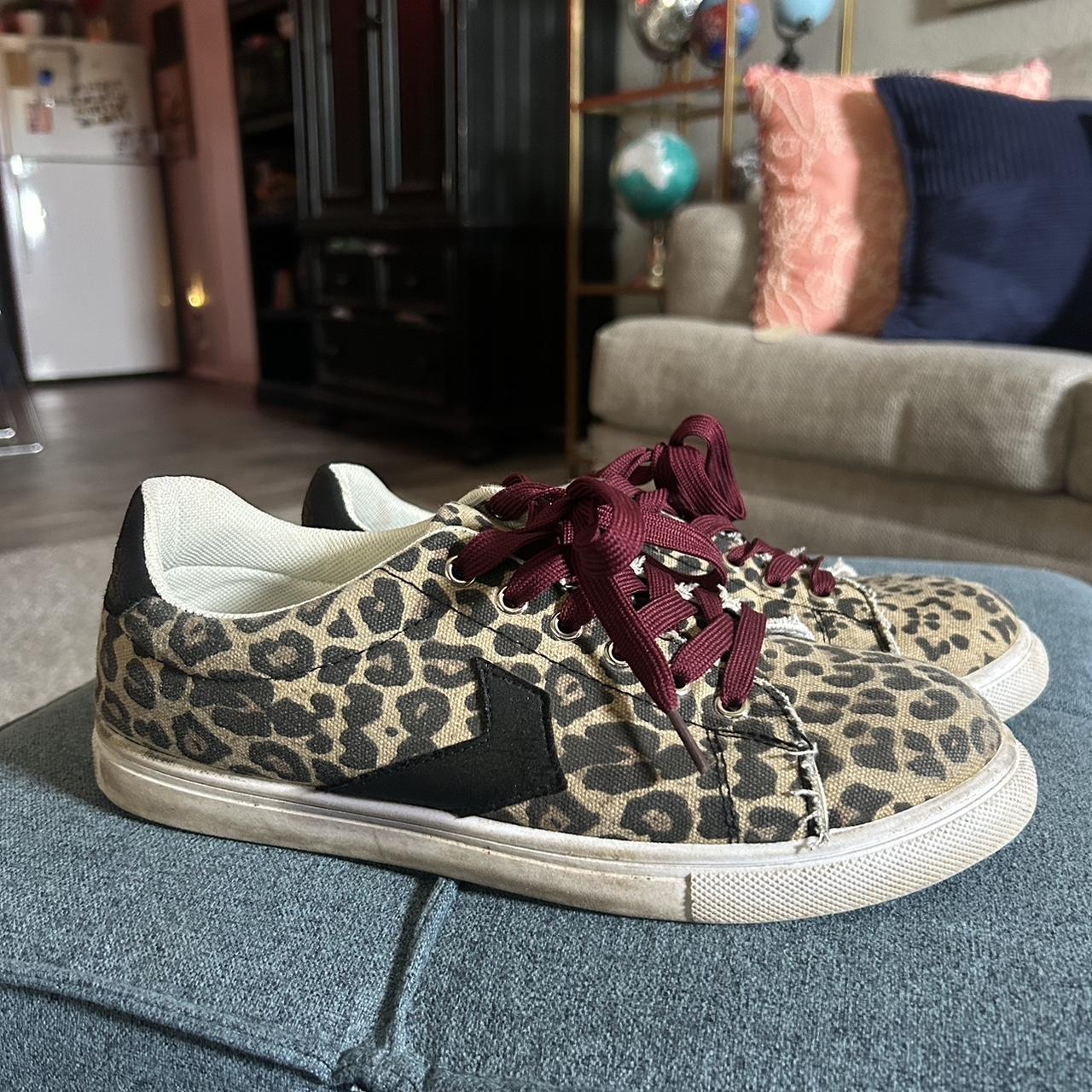 Pink Cheetah Print Gym Shoes Pink Leopard Canvas Creeper Sneaker Shoes