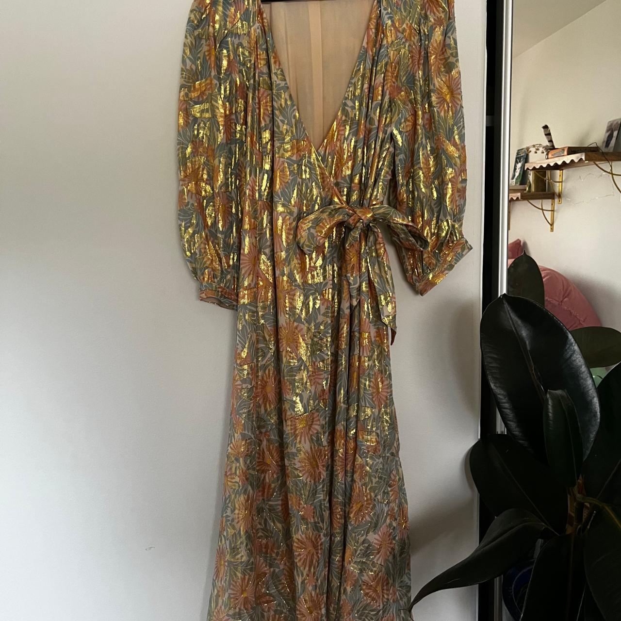 Sezane Orchidee Dress Size M 8 40 Silk Wrap