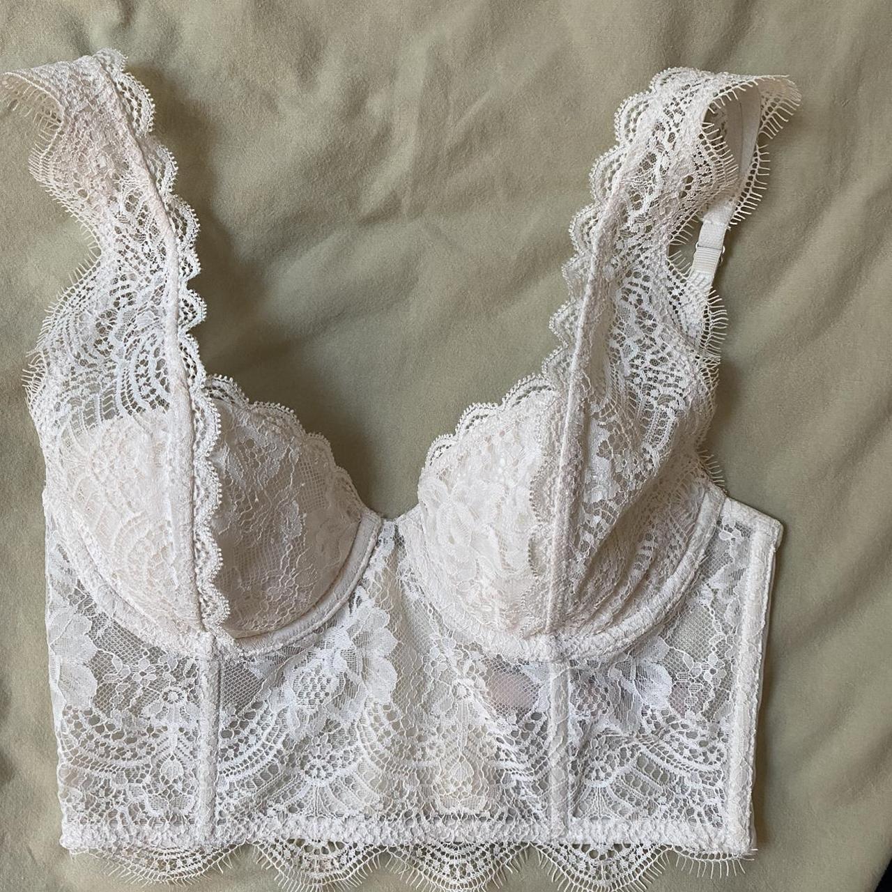 Cream Victoria’s Secret lace corset top 32C Dream... Depop