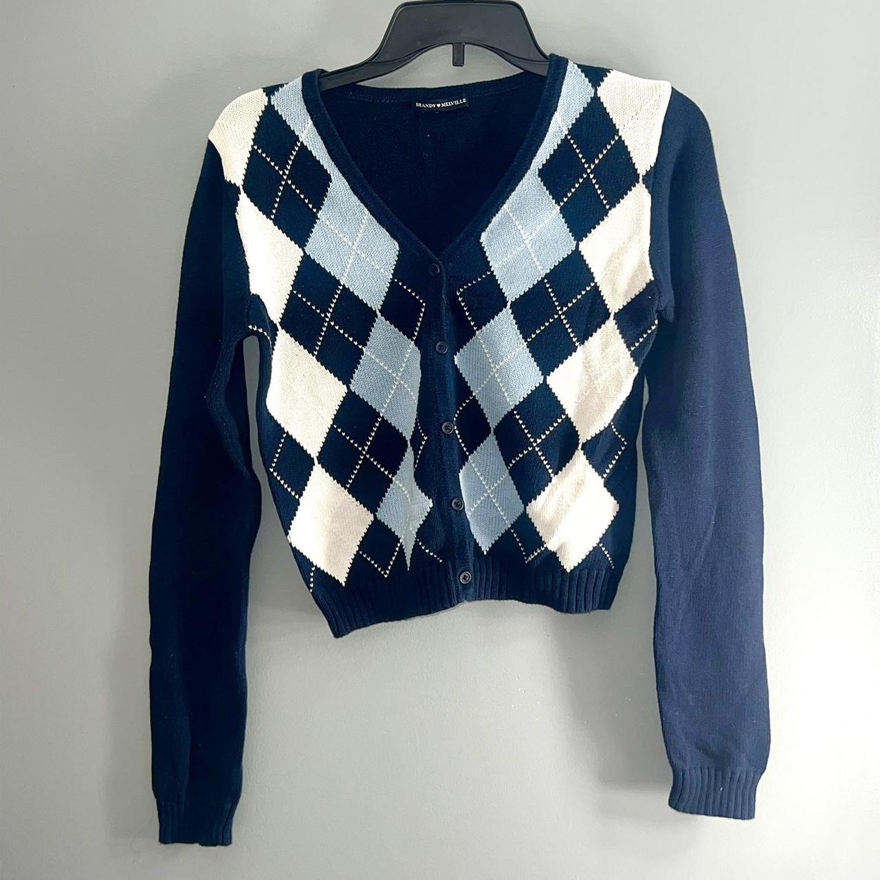 John Galt Blue Elizabeth Argyle Cardigan