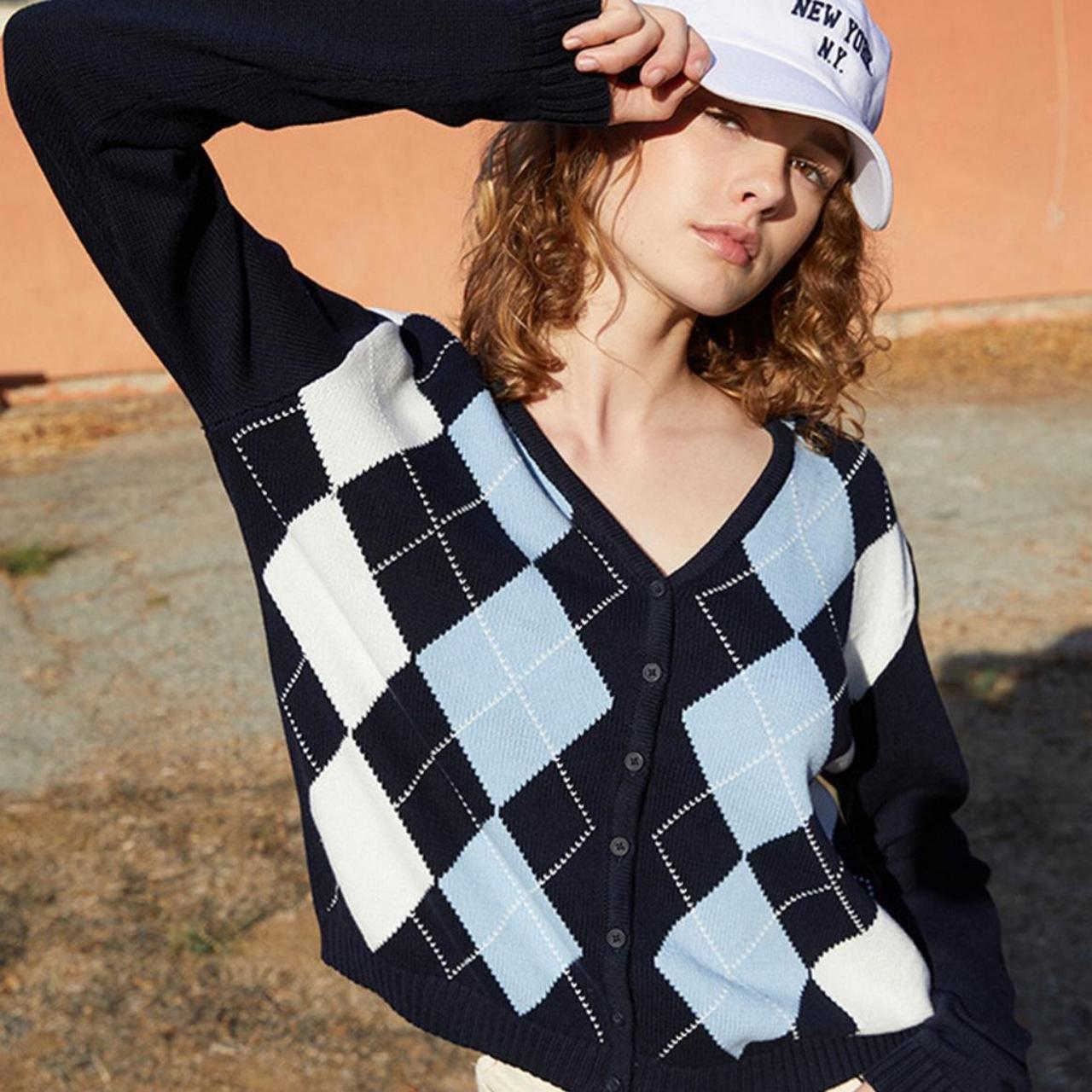 John Galt Blue Elizabeth Argyle Cardigan