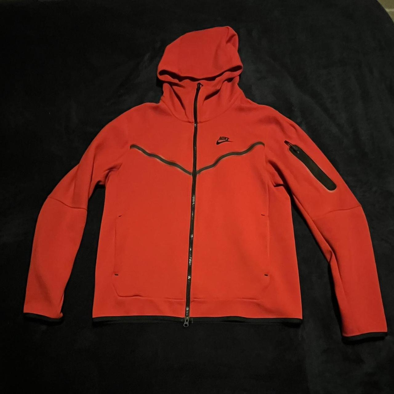 mens red nike zip up hoodie