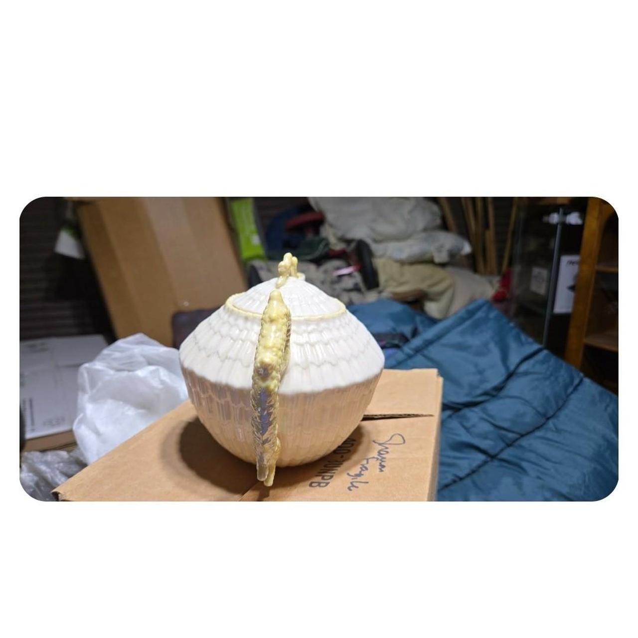 Vintage Belleek Limpet Shell Design Teapot 3rd Green... | Depop