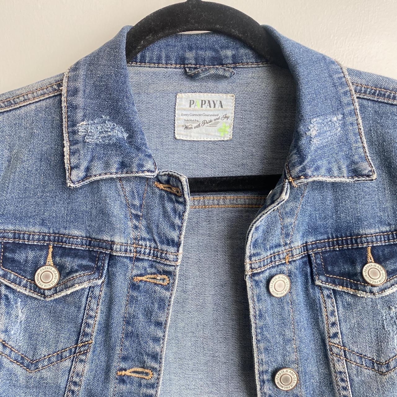 papaya classic denim jacket y2k 2000s denim... Depop