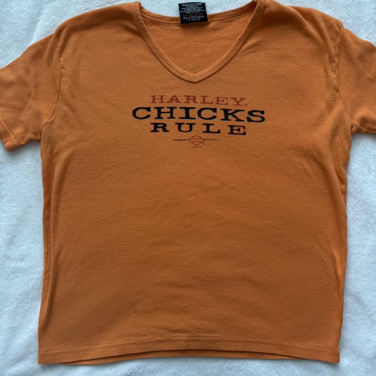 RARE CHICKS RULE HARLEY TEE #Biker #grunge... - Depop