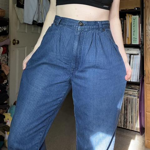 Vintage 80s Chic by h.i.s. striped high-waisted - Depop