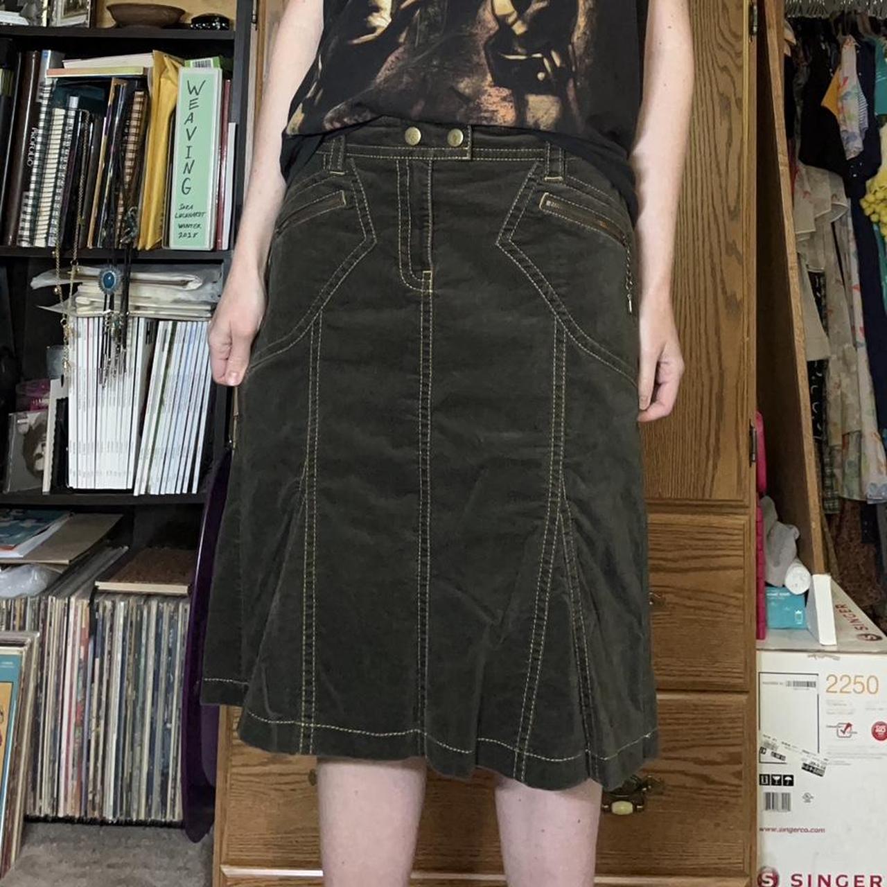 Long Denim Pencil Skirt