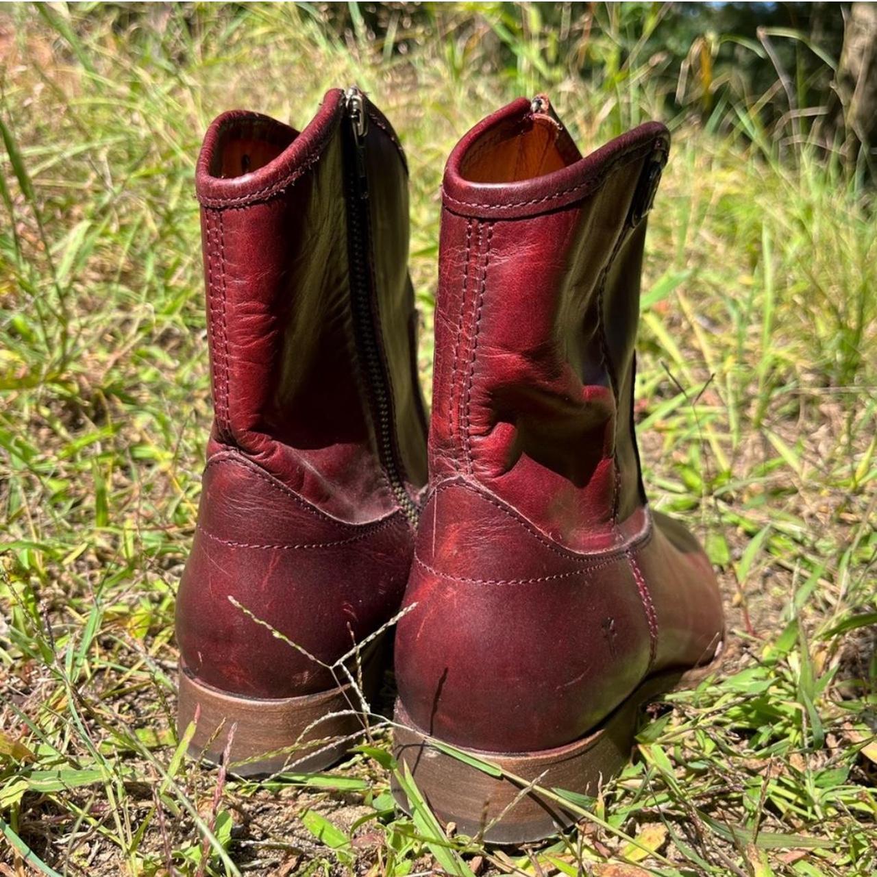 Frye red leather boots online