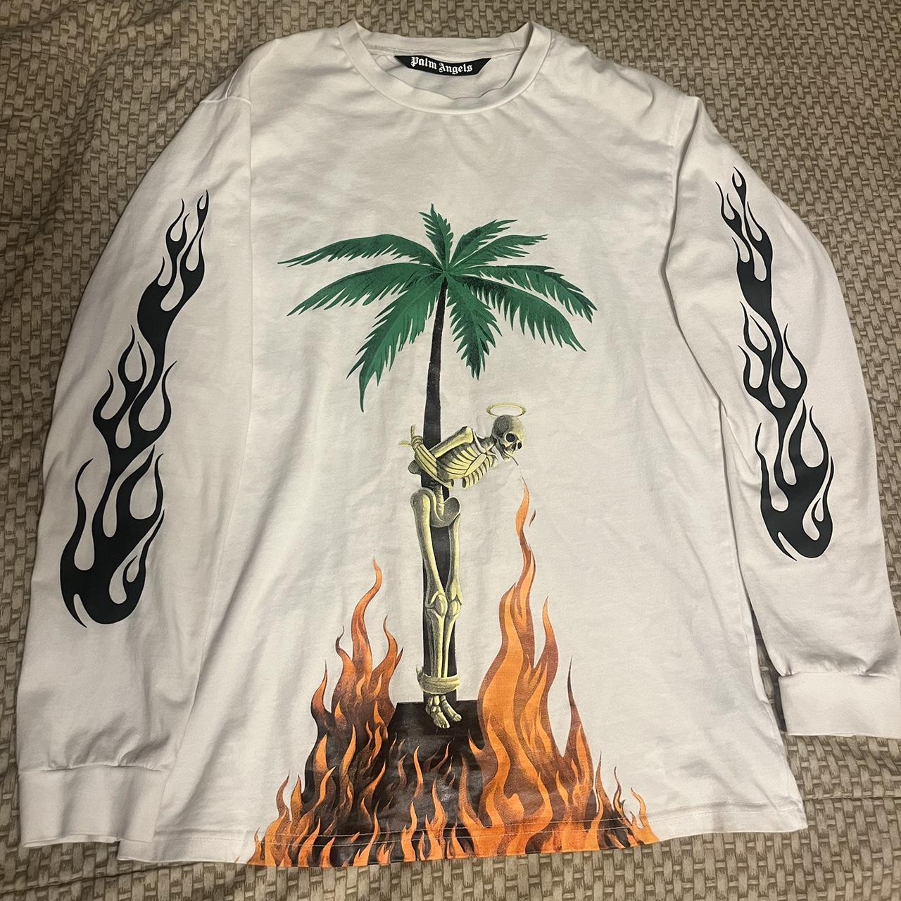 Palm Angels スカルファイヤー　ロンT Palm Angels burning skeleton long sleeve Excellent | Depop