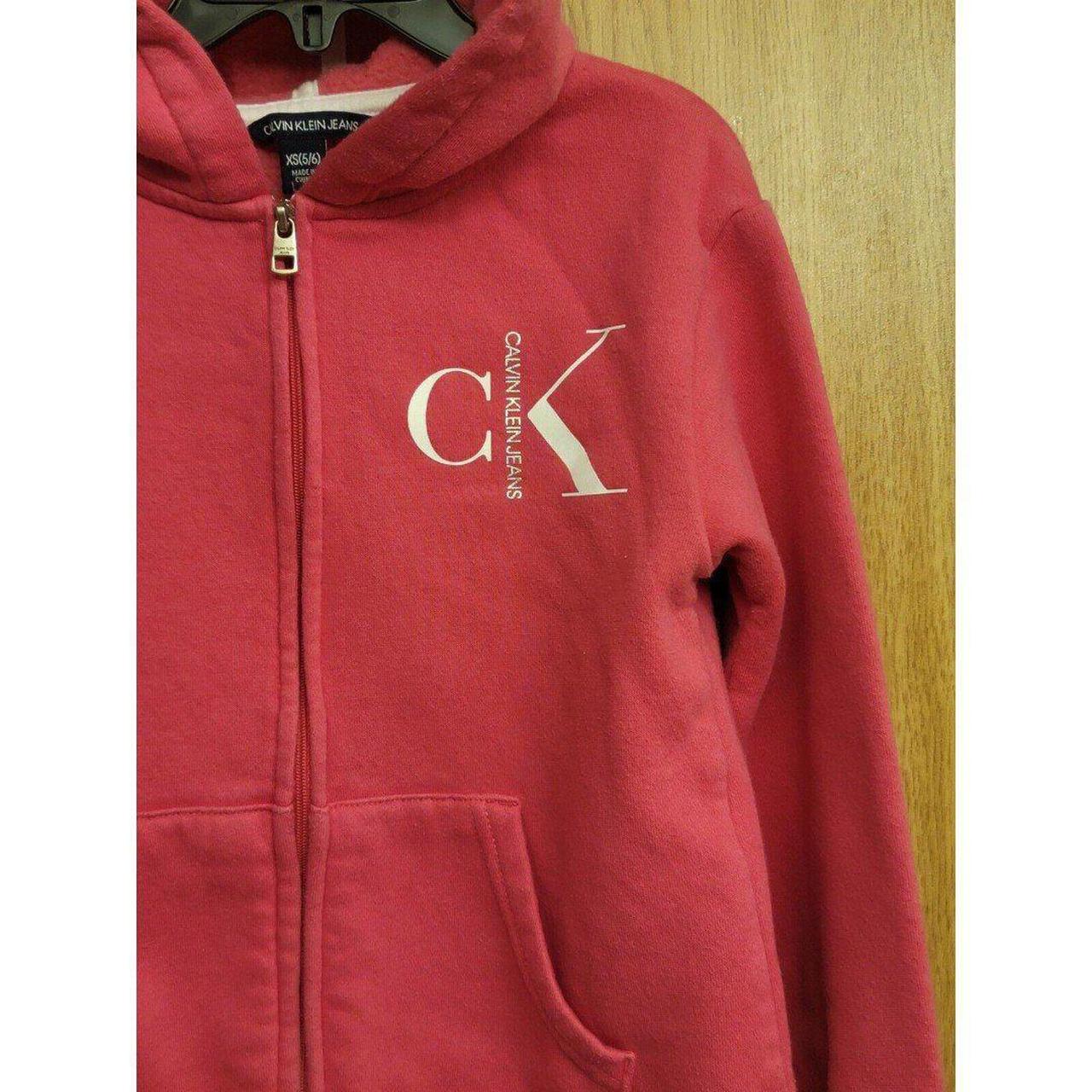 Calvin Klein Girls Pink Long Sleeve Logo Zip Up... - Depop