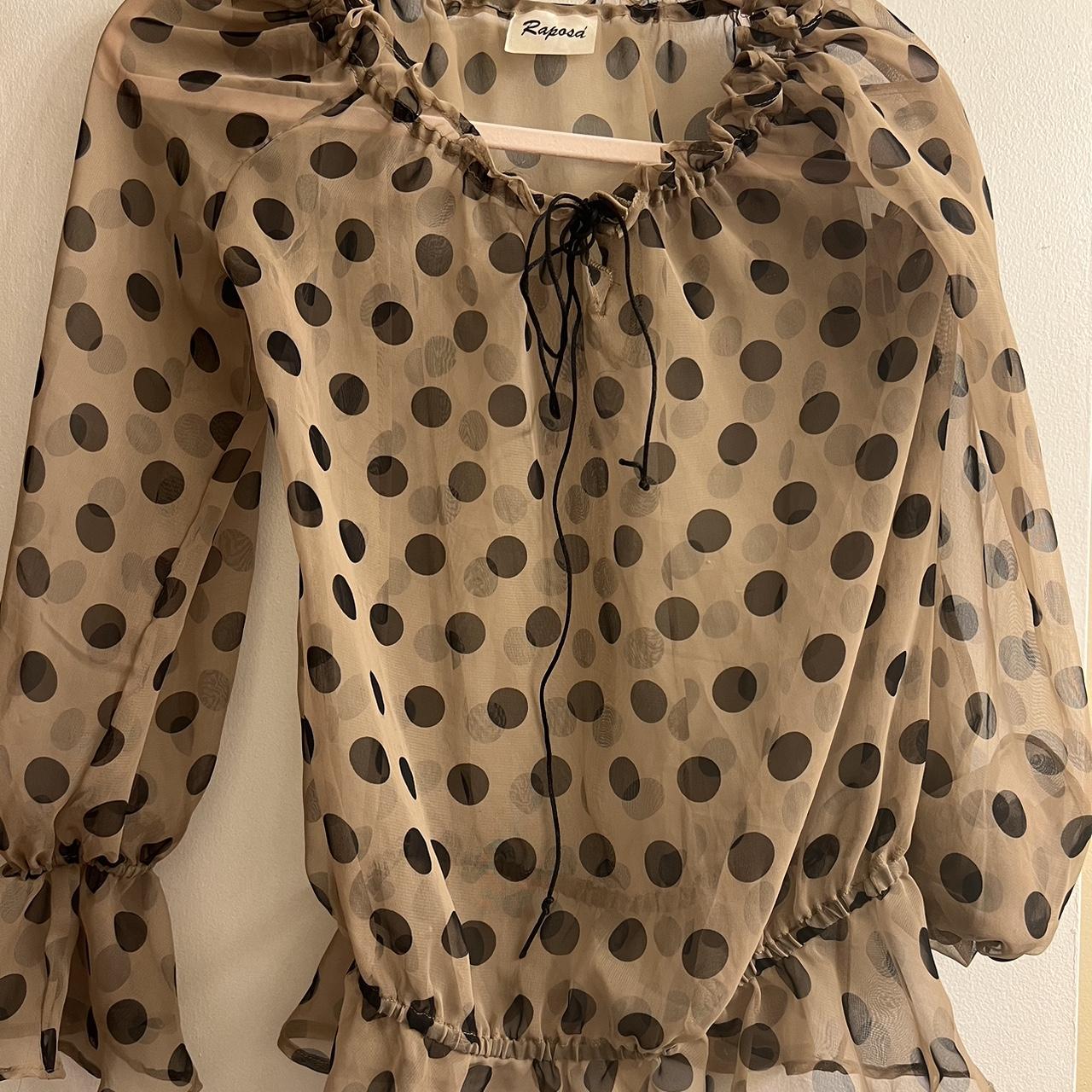 Chic off shoulder long Polka dot Depop