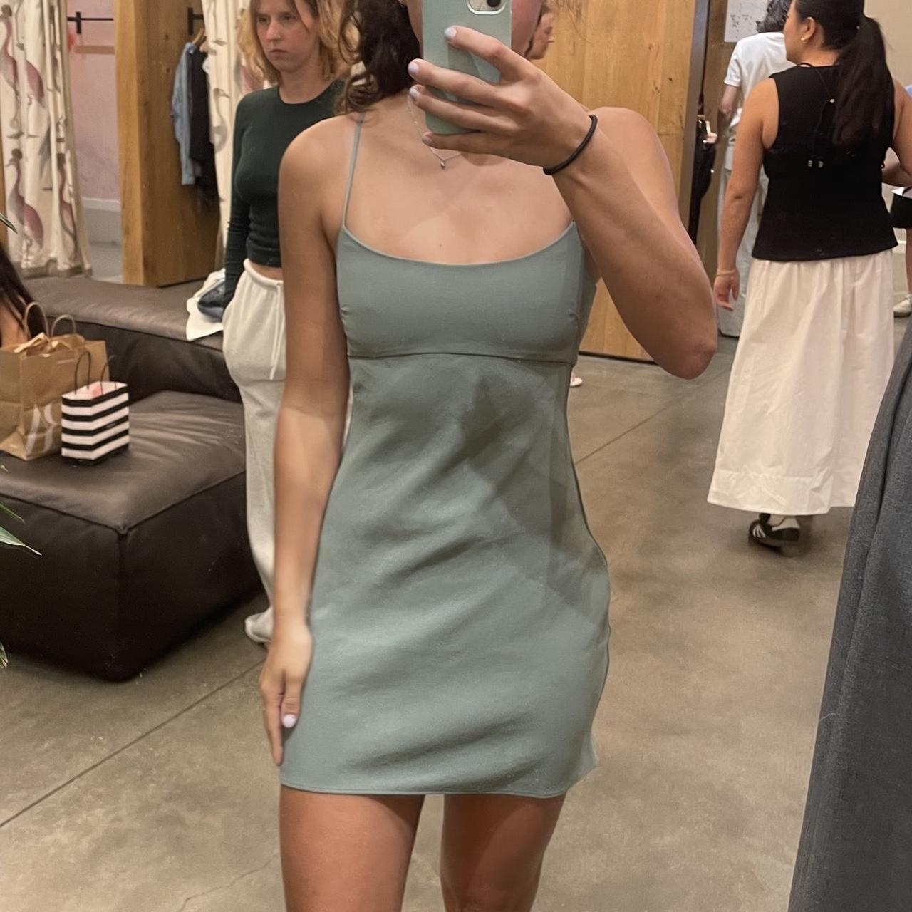 Aritzia Wilfred Foxley Dress in smoky sage, size Depop