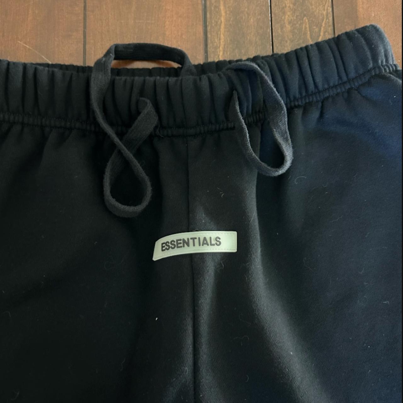 large black essentials sweatpants - Depop