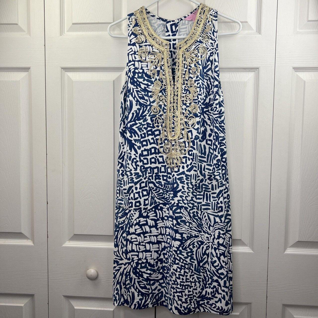 Lilly Pulitzer Carlotta Stretch Shift Dress Indigo. Depop