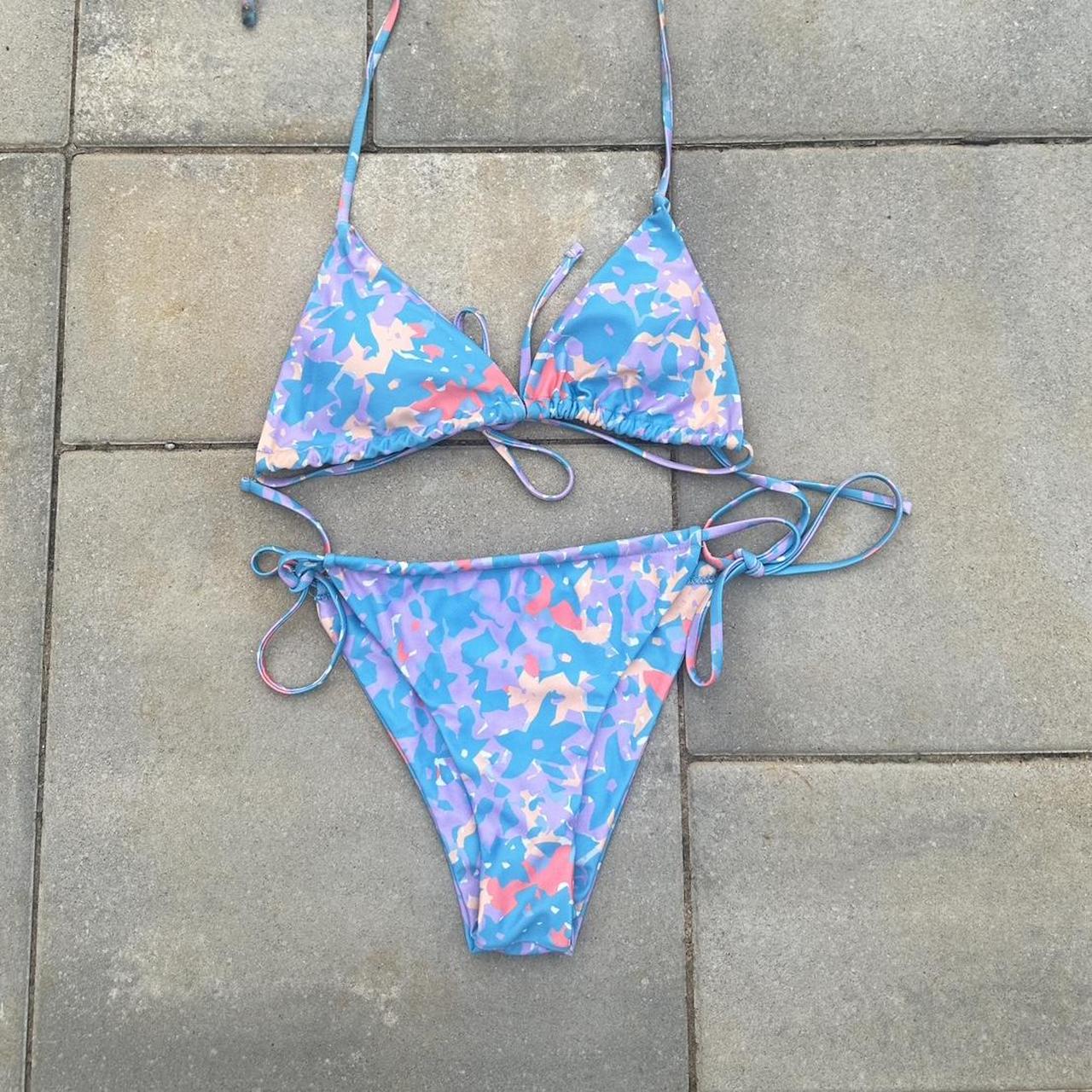 Multicolor string bikini set. Worn once! Great... - Depop