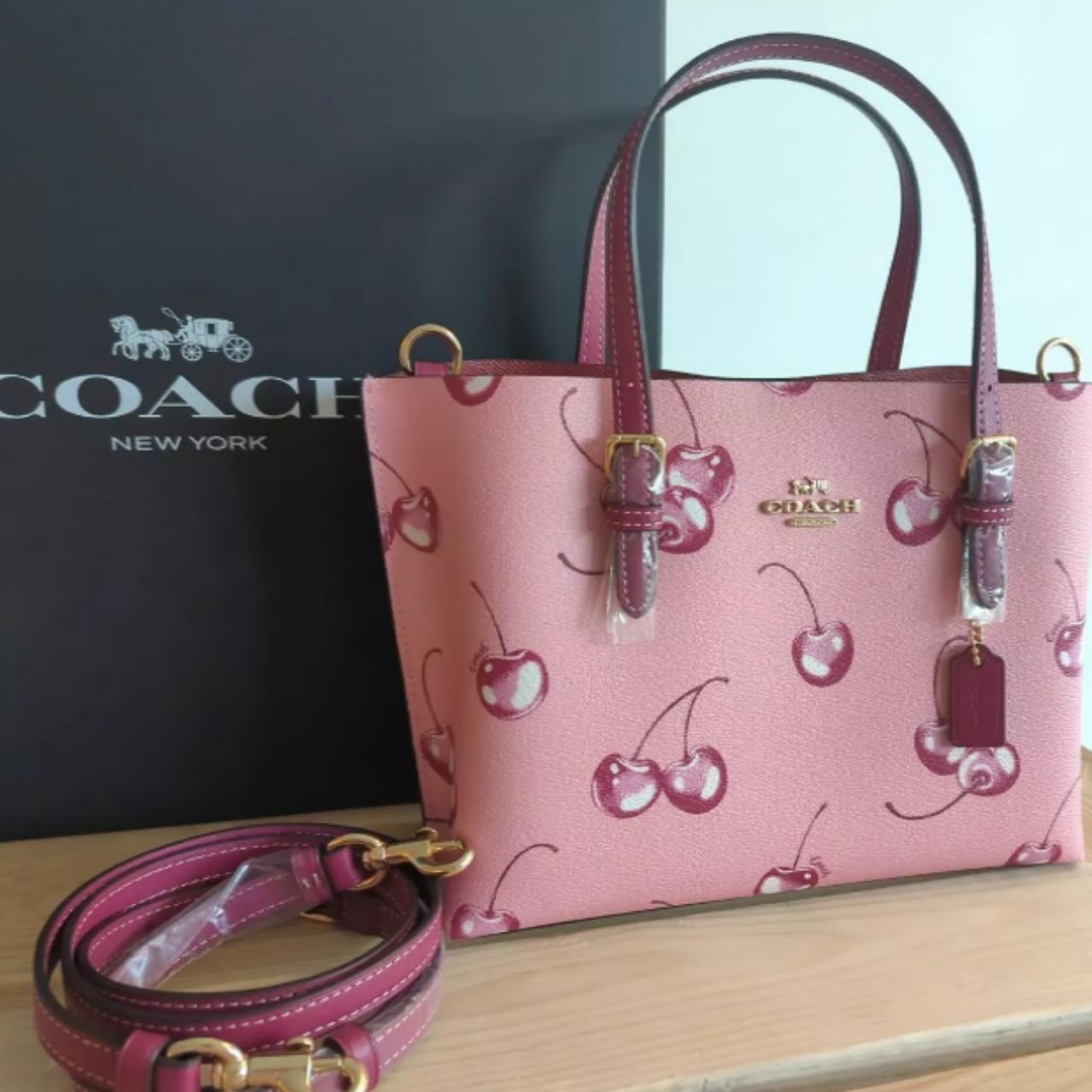 Coach Mollie 25 Cherry Print Tote Bag Adjustable... - Depop