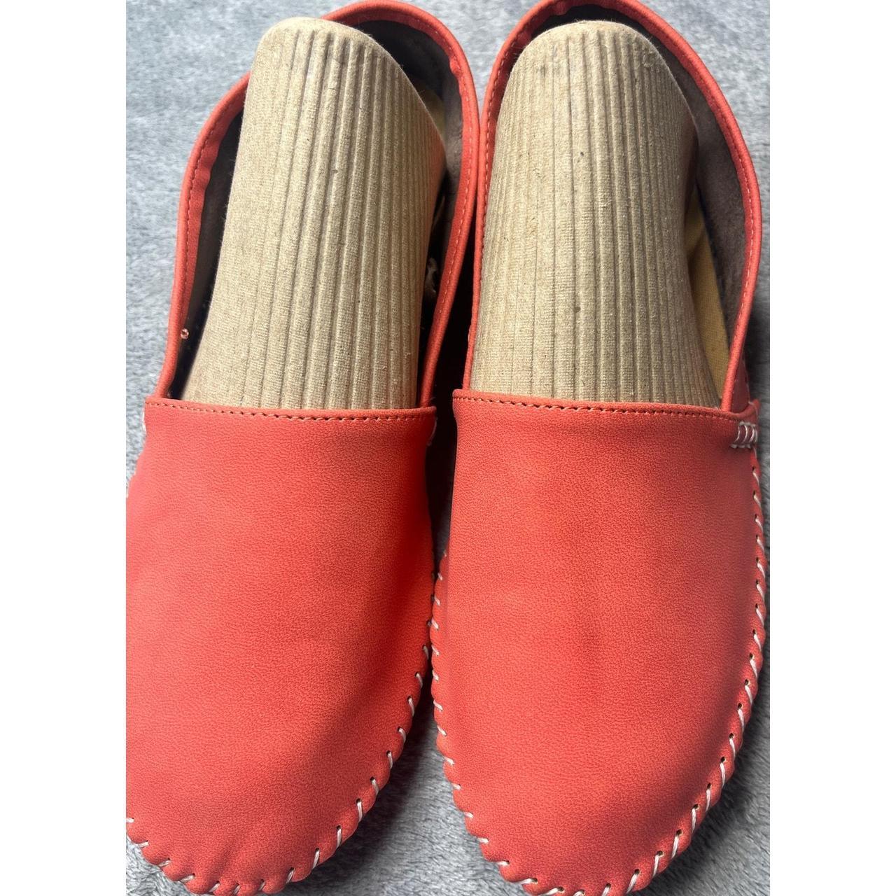 Alexis bittar women's preloved orange casual preppy bright loafers