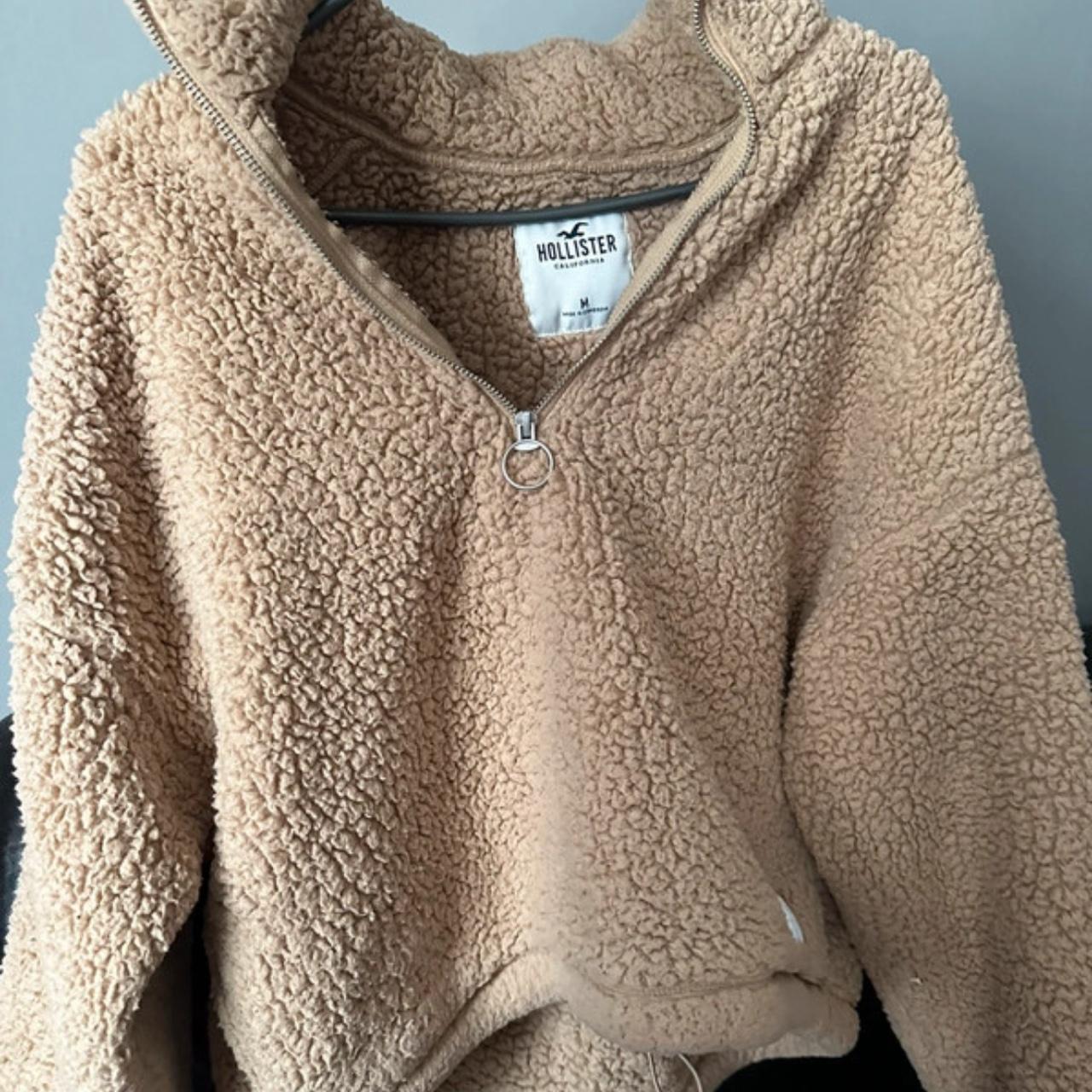 Womens Hoodie Hollister Sherpa Lined Half Zip Sweatshirt Hollister